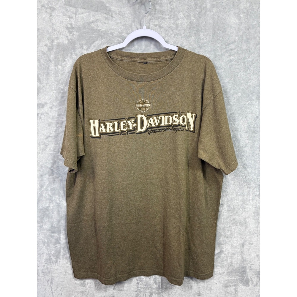 Harley-Davidson Barb's Philadelphia PA Graphic T-Shirt Olive Brown Distressed XL